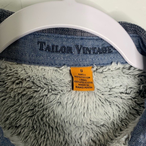 Tailor Vintage Plaid Flannel Shirt Jacket with Plush Sherpa Lining Size Small - Picture 5 of 11